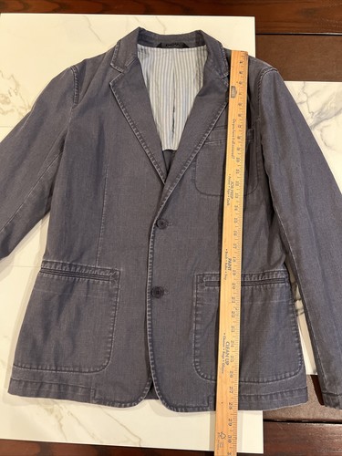 DKNY Men’s 2 Button 100% Cotton Dark Gray Blazer With Pockets - Picture 9 of 12