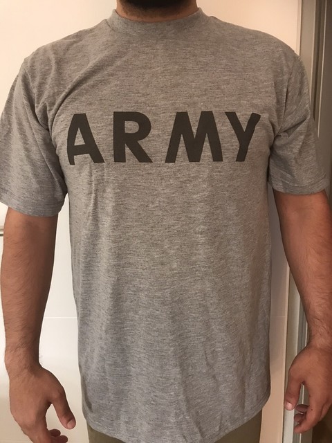 US Army Short Sleeve IPFU Grey PT Shirt 