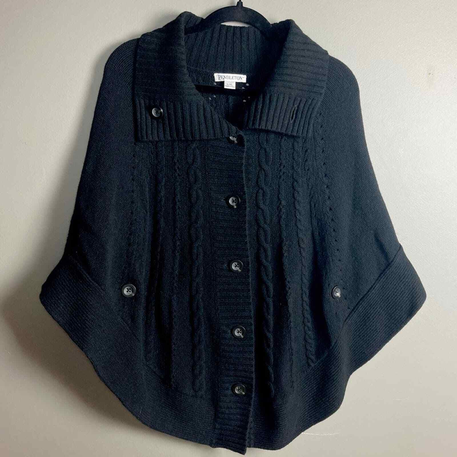 Pendleton sweater poncho Large/extra large black - image 1