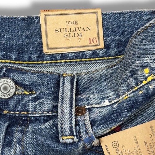 Polo Ralph Lauren Boys' Denim Shorts Paint Splatter Sullivan Slim Size 16 - Picture 8 of 14
