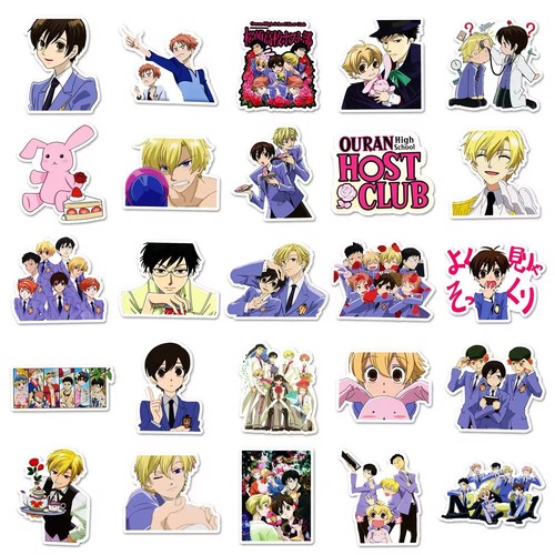 50Pcs Cartoon Ouran High School Host Club Graffiti Stickers Anime Kawaii Decor - Picture 5 of 6