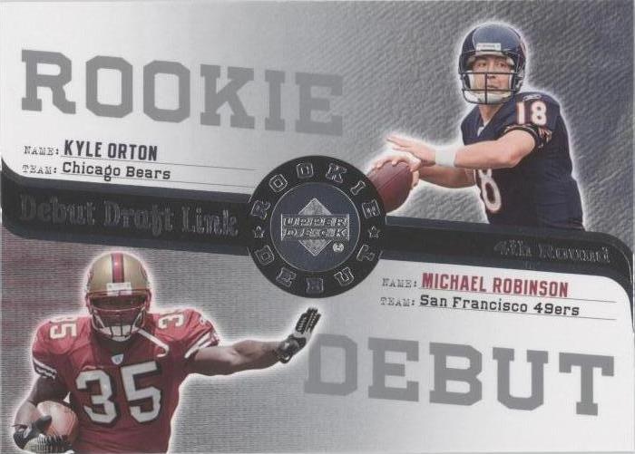 2006 Upper Deck Rookie Debut Kyle Orton Michael Robinson #DDL-30 - 1 of 2