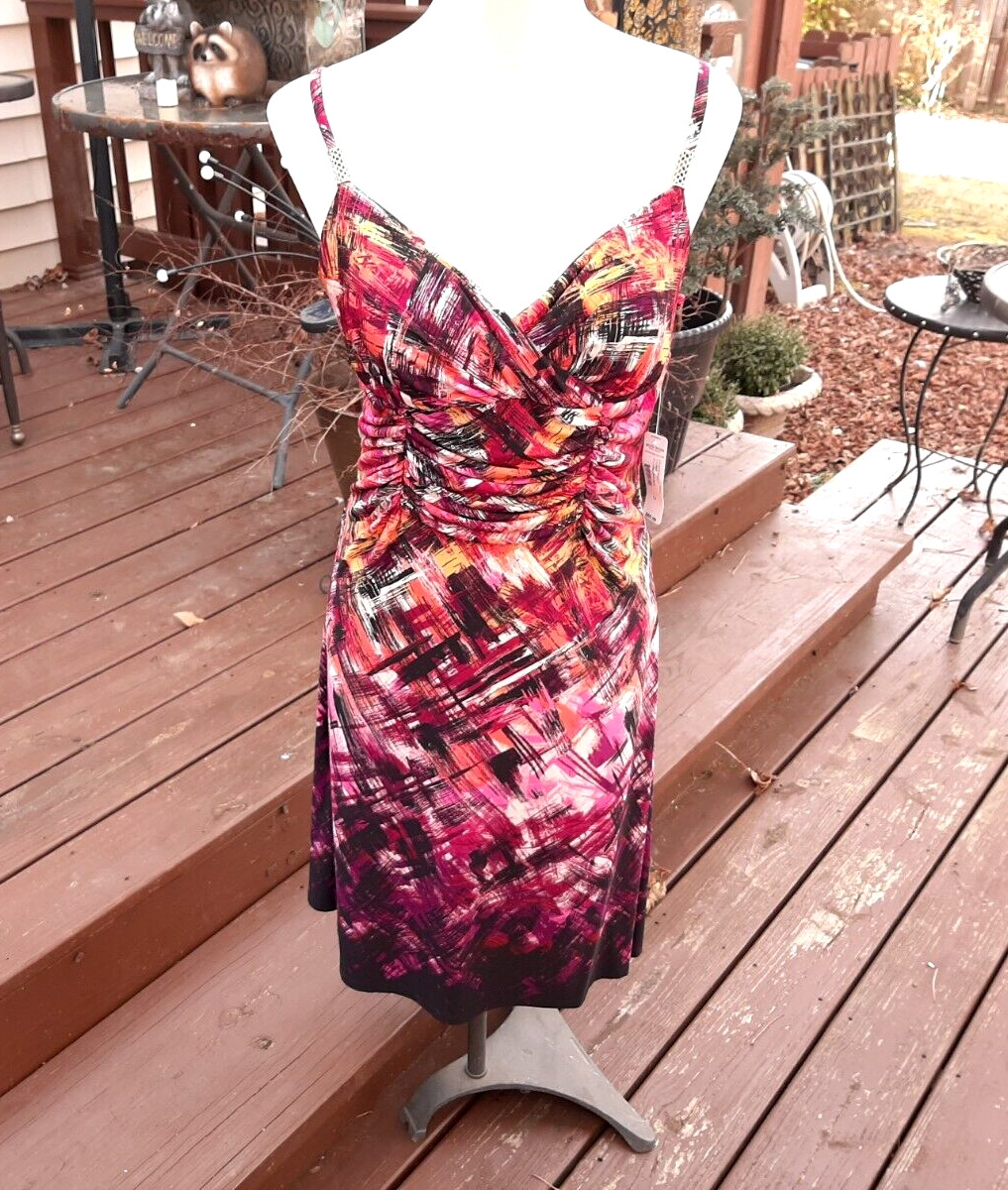 Wrap Dress Bisou Bisou Dress Jcpenney JcPenney Women White Blue Rayon  V-Neck Long Sleeve Knee