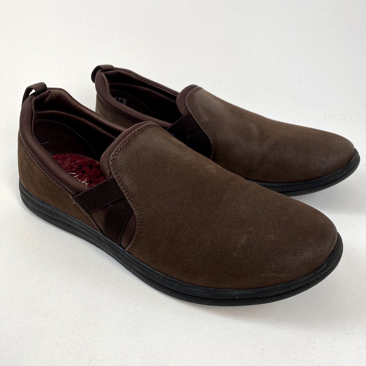 Clarks Cloudsteppers Comfort Soft Slip-On Shoes Womens M Brown