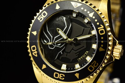 Invicta Marvel Black Panther Black Dial Men's Stainless Steel Wrist Watch 29686