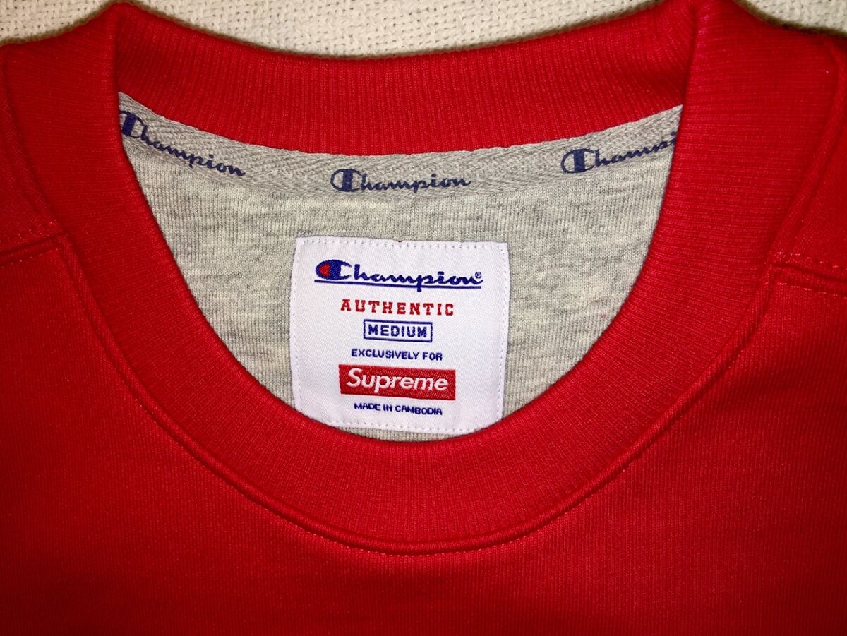 Supreme/Champion Collab Red Stay In School LS Crewneck Supreme/Champion Collab Red Stay In School LS Crewneck