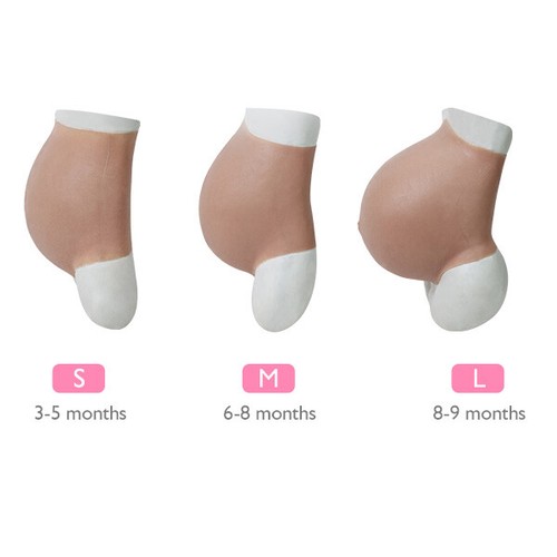KnowU Pregnant Belly Silicone 3-9 Months Fake Belly Cosplay Transgender S/M/L - Picture 2 of 14