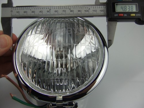Chrome Bates Motorcycle 4.5" Headlight MPF 35/35w Bottom Mount Cafe Racer Custom - Picture 10 of 17