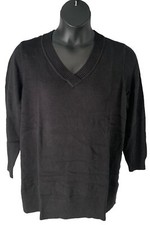 Joan Rivers Long Sleeve V-Neck Tunic Sweater Black