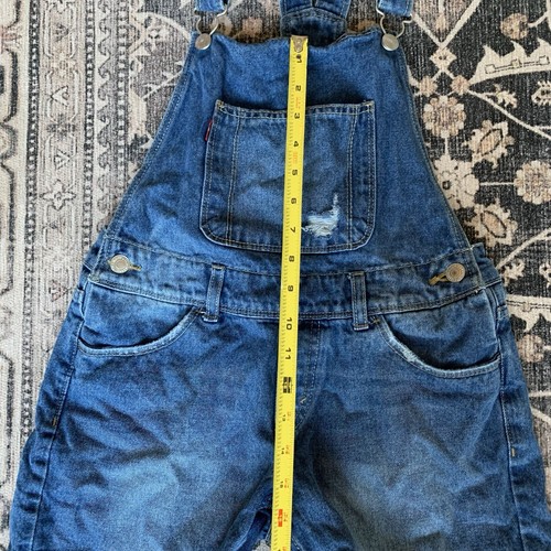 Levis Girls Shortall Denim Short Overalls Reg Size 14 - Picture 8 of 16
