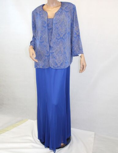 Alex Evenings Plus Size MOTB Sparkle Gown 2 Piece Cardigan Dress Set 16W - Picture 1 of 12