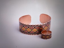 Colorful Copper Ring and Bracelet Set C04