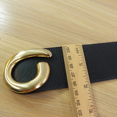 Gold Buckle Waist Belt Women MEDIUM 32 Preppy Navy Dress Solid‎ VINTAGE Gold Buckle Waist Belt Women MEDIUM 32 Preppy Navy Dress  main image 3