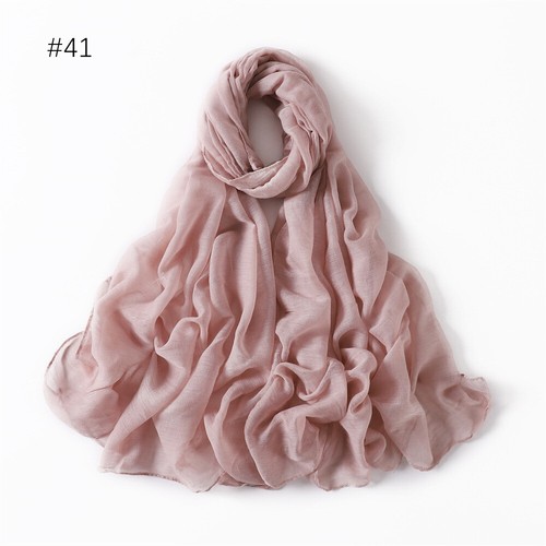 Bufandas viscosa para mujer de colores sólidos y envolturas pañuelo transpirable hiyab - Imagen 52 de 69
