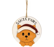 CWI Christmas Decor - Santa Paws Cute Kitty Cat Pet 3-D Ornament
