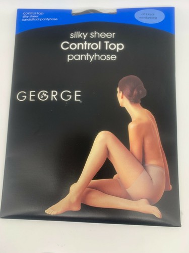 2 Pr George Control Top Silky Sheer Sandalfoot Pantyhose-S/M, M/T, Plus-7 colors - Picture 4 of 19