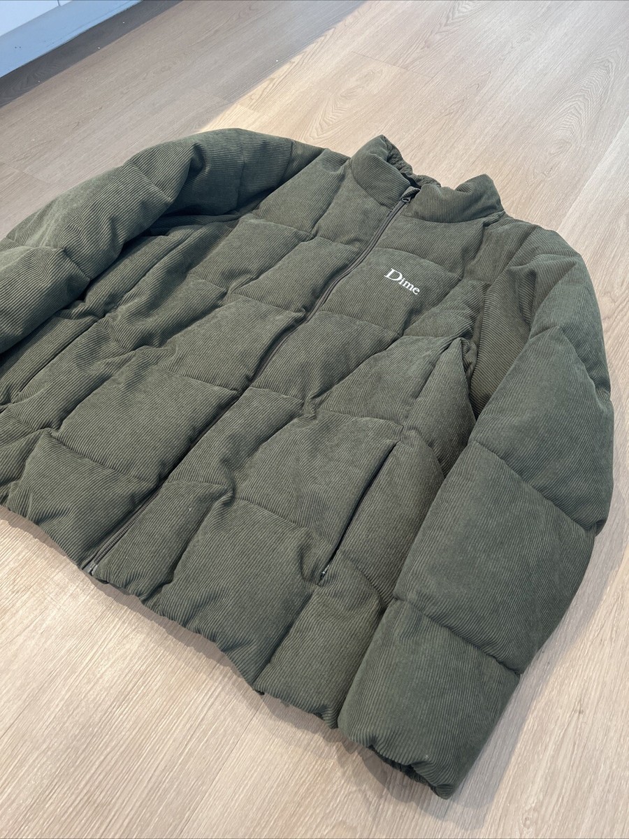 Dime Corduroy Wave Puffer Jacket - Green Size XL | eBay