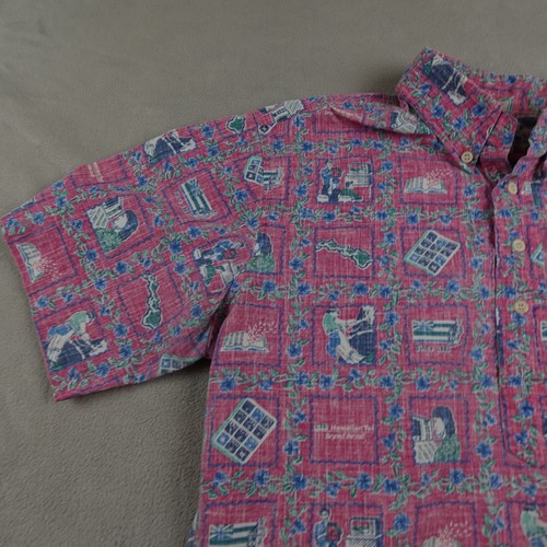 Vintage Reyn Spooner Hawaiian Shirt Mens M Red Tropical Traditional 1983 - Picture 5 of 18