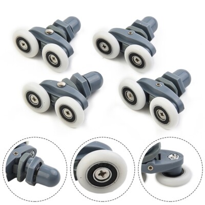 4x Twin Bathroom Shower Door Wheels Rollers 19/23/25/27mm Dia Pack of 