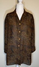 Vintage COLE OF CALIFORNIA Animal Print Swimwear Cover Up Blouse Top 2X