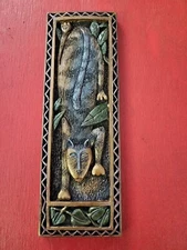 2002 Signed Marsha McCarthy Curiosity Kitty Cat Wall Plaque-Cast Art-9" NIB