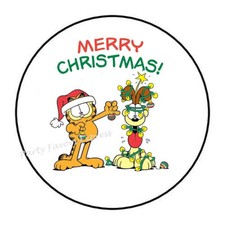 30 MERRY CHRISTMAS ENVELOPE SEALS LABELS STICKERS PARTY FAVORS 1.5"