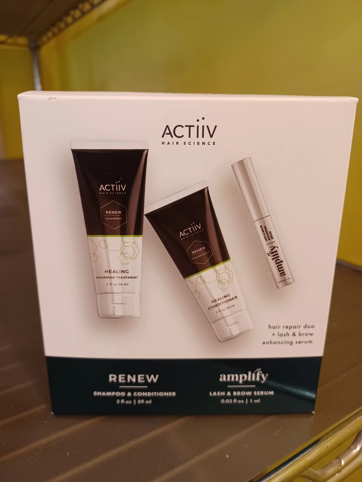 ACTiiV Hair Science Renew Shampoo & Conditioner 2 oz & Amplify Lash Brow Serum