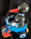 Vintage Schylling Tin Metal Wind-up Toy Black Crow Bird on Tricycle 2008