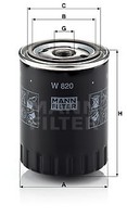 Mann-Filter W 820 ÖLfilter FÜR CitroËN Kioti