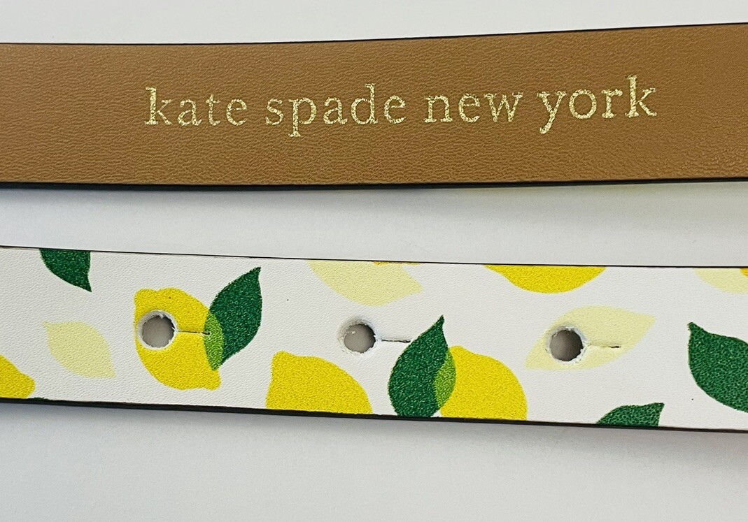 NWT Kate Spade Genuine Leather Belt Bow Lemon Floral Print L  display picture 1