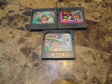 Sega Game Gear Lot(3) Taz Escape From Mars, Sonic the Hedgehog 2, Taz Mania Work