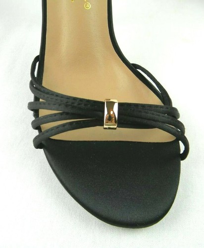 Allegra K High Heel Dressy Shoes Womens Size 6 Black Open Toe Strappy Brand New - Picture 3 of 12