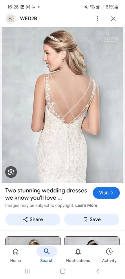 Ladies Unworn unaltered Wed2be Dominique Wedding Dress Size 14 - Image 3 of 4