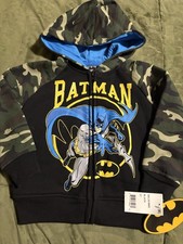 NWT DC Comics Batman Long Sleeve Black Hooded Jacket Size 2T