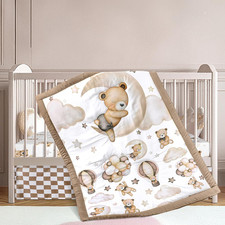 3 Pcs Baby Crib Bedding Set Safari Animals Dinosaurs Bear Woodland Animals Jungl