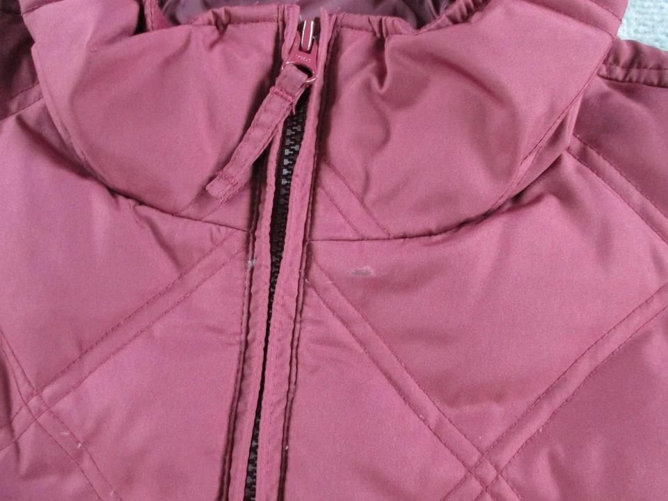 Cabelas Outdoor Jacket Womens Large Red Quilted Goose Down Puffer Winter Coat - Image 4 of 4