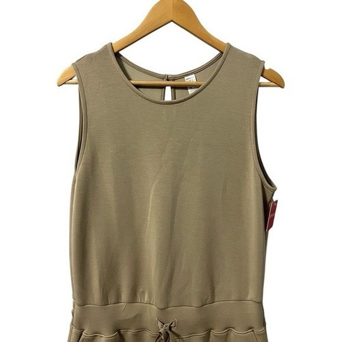 Spanx Airessentials Sleeveless Jumpsuit Drawstring Waist Size Large In Fawn - Picture 3 of 8