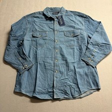 Basic Editions Denim Shirt Mens XL Blue Long ...