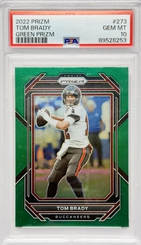 Tom Brady 2022 Panini Prizm Green Prizm #273 PSA 10 Gem Mint Buccaneers