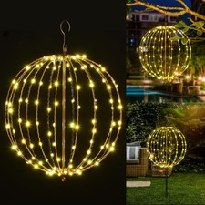 Christmas Ball Light Sphere, 16IN 128LED Hanging Tree Light and Pathway Light...