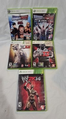 Xbox 360 WWE Game Lot 2008 2011 WWE 12 WWE 13 2k14 Tested