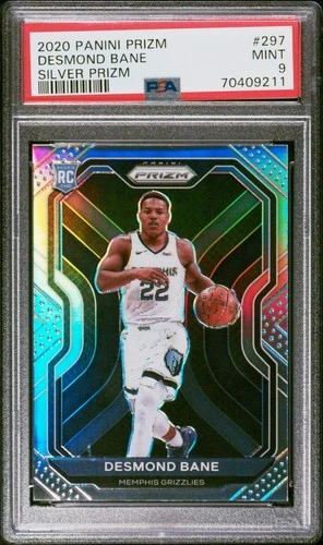 2020 Desmond Bane Prizm #297 Silver Prizm PSA 9 RC Grizzlies