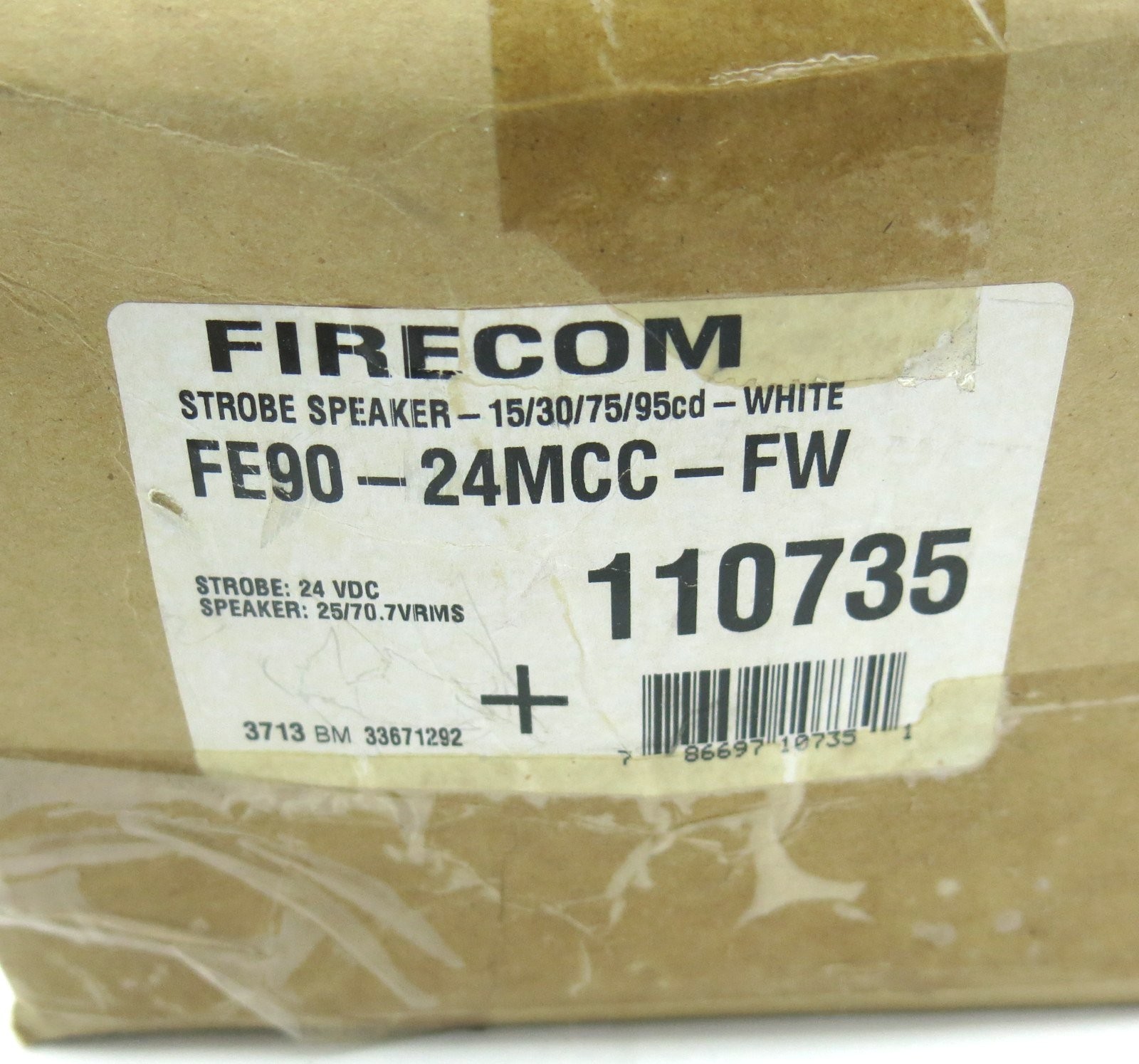 Firecom FE90-24MCC-FW White Fire Alarm Signal Speaker Strobe New Open Box