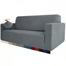 【VER】Jacquard Stretch Sofa Cover for 3 Seater w/Pillowcase, Living Room/Bedroom