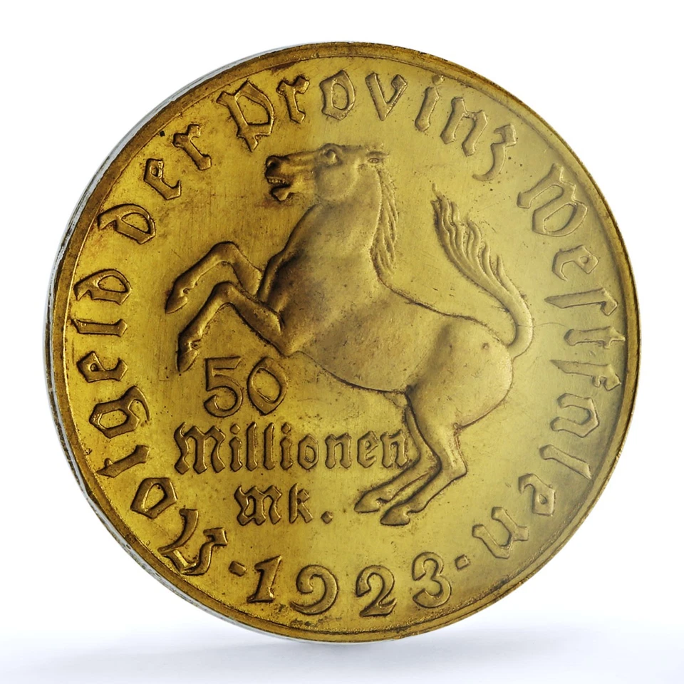 Germany Westphalia 50000000 mark von Stein Notgeld J. N-23a MS64 PCGS coin 1923 - Image 2 of 4