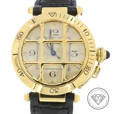 Wert ca. 18.500,- Cartier Pasha 750 / 18 Kt Gelb Gold 38mm Automatik Uhr xxyy