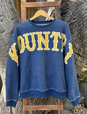 Kapital Kountry Buckle Back Sweatshirt Indigo Dyed Drop Shoulder 
