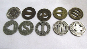 10 Vintage Transit Tokens