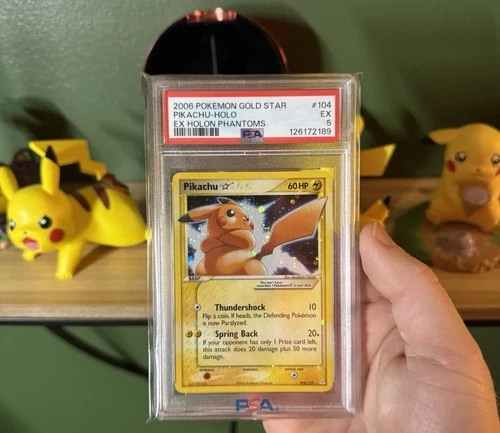 2006 Pikachu Gold Star Ex Holon Phantoms - PSA 5