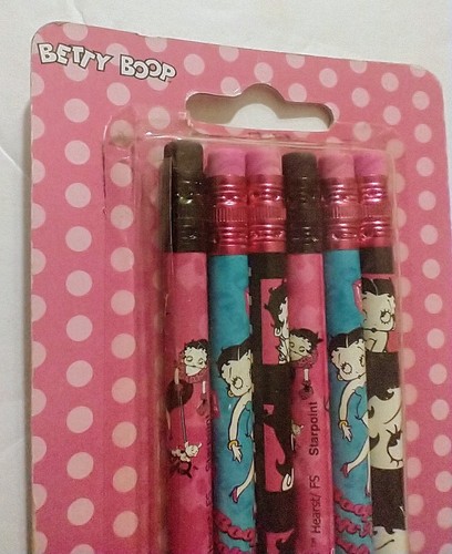 6 Betty Boop F.A.B. Starpoint No. 2 pencils in pink box Real Wood NIB - Picture 6 of 7